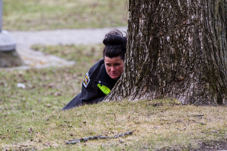 Sault Ste. Marie Police Services conducted a training exercise at the Court House on Thursday, April 23, 2015. Donna Hopper/SooToday