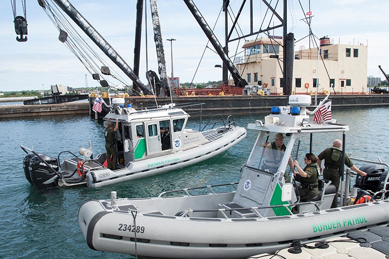 U.S. Customs and Border Protection (CBP) Vessels Thomas J. Williams (top) and Jesus De La Ossa seen during the dedication of two U.S. Customs and Border Protection vessels on August 7, 2015 in Sault Ste. Marie, Michigan. Kenneth Armstrong/SooToday