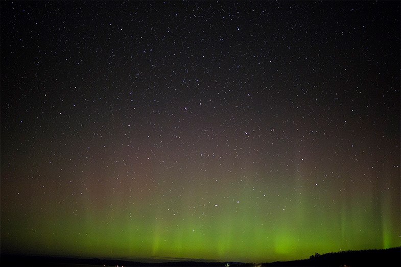 The aurora borealis visible last night northwest of Sault Ste. Marie on the shore of Lake Superior. Kenneth Armstrong/SooToday