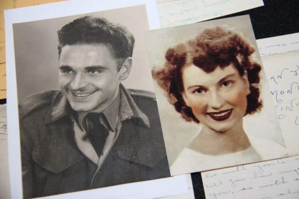 Carl Mann, Sault native and veteran, wrote over 400 letters to his sweetheart and future wife Jean during the Second World War.  Photos supplied by Donald Mann and Johanne Messier-Mann.  Darren Taylor/SooToday