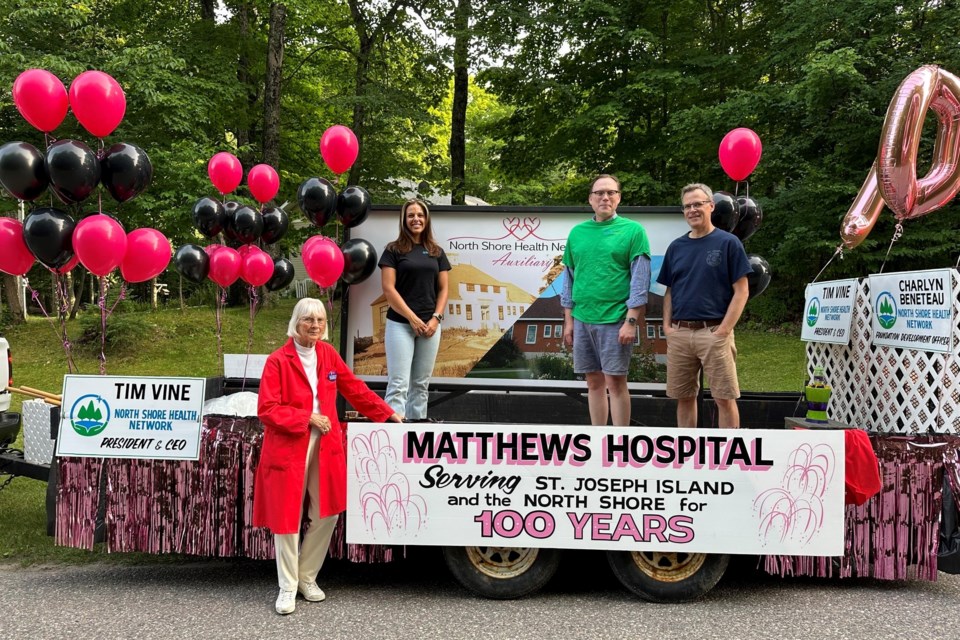 Hospital supporters had a float in the parade at the Richards Landing Community Night in July.