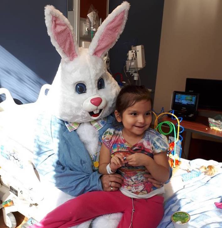 20180401-Sick child with Easter Bunny, SAH, Helping Hands photo supplied