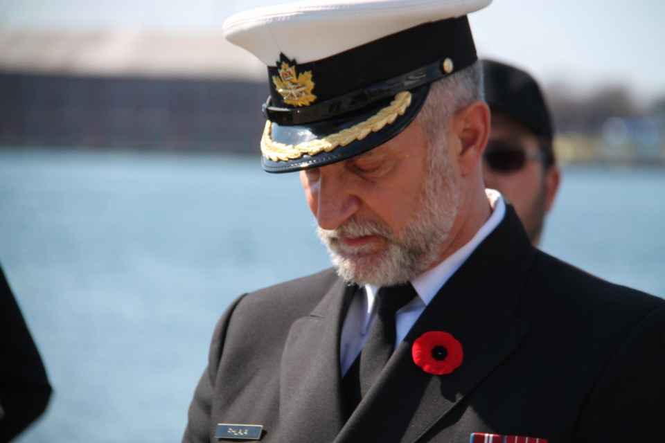 Local naval, army and air force cadets and officers, along with Royal Canadian Legion Branch 25 members and the public, commemorated the Second World War’s Battle of the Atlantic (1939-1945, at its height from 1939 to 1943) at the Sault Ste. Marie waterfront, May 5, 2019. The Royal Canadian Navy suffered 2,210 fatalities and lost 33 vessels, the merchant navy lost over 70 ships and suffered over 1,700 fatalities. Darren Taylor/SooToday