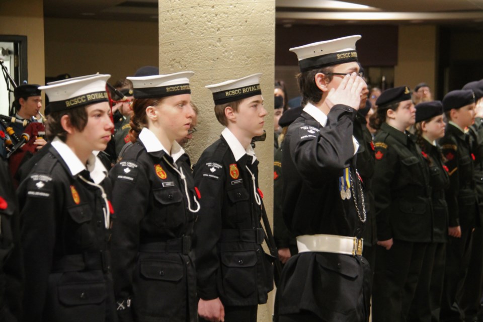 The annual Battle of the Atlantic ceremony was held at Royal Canadian Legion Branch 25’s temporary home at the Marconi Cultural Event Centre, May 7, 2023.