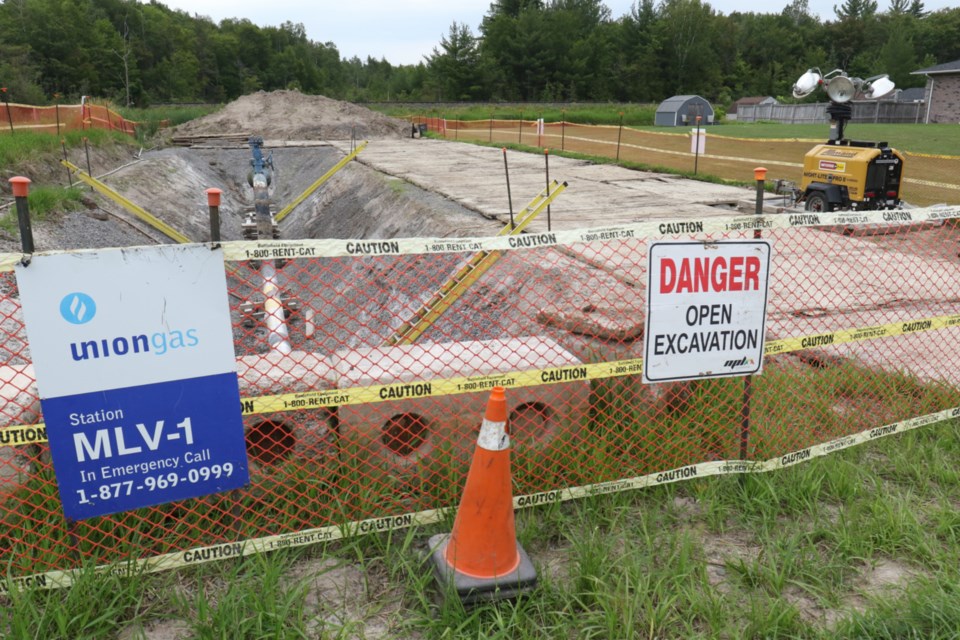 Enbridge pipeline work in progress on Moss Road. 