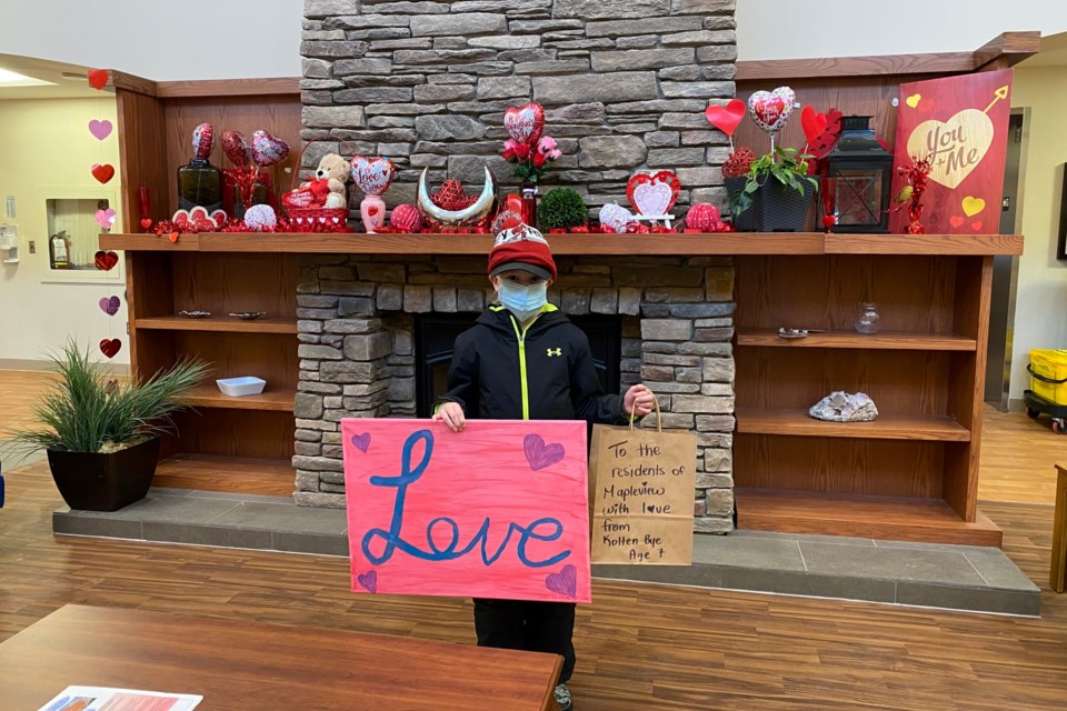 7-year-old Kolten Bye wanted to make sure the residents of Maple View got Valentines for Valentine's Day.