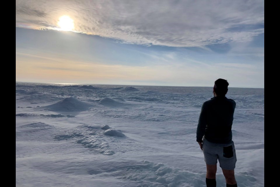 Jonathan Mogg looks out over Lake Superior during his epic quest to run every single street in Sault Ste. Marie to help raise money for ARCH.