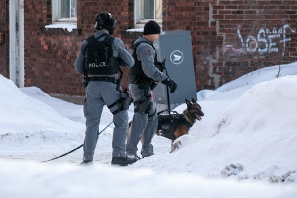 Heavy police presence in the area of Queen and James St. after reports of someone with a firearm in the area.  