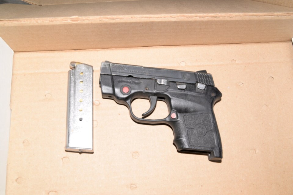 Police seized a handgun during an arrest on George Street South on Sept. 5, 2023.