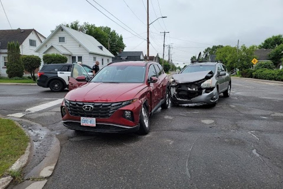 Two vehicles were damaged in a collision at the corner of Huron Street and St. Georges Avenue West on June 5, 2024.