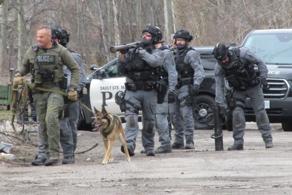 Police activity on Wellington Street West near Edinburgh Street on Friday, April 21