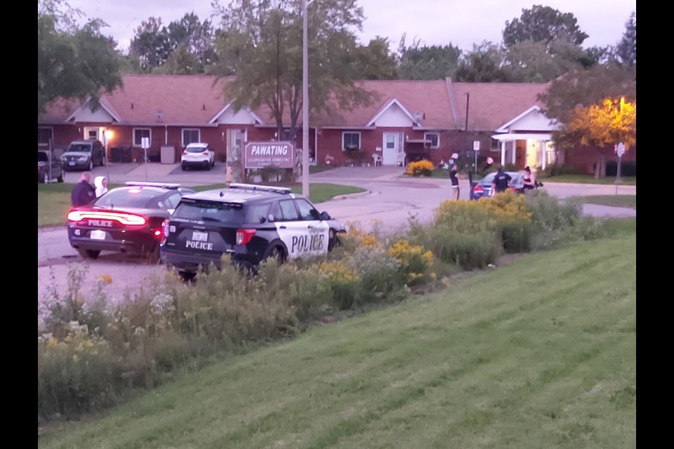 Sault Ste. Marie Police Services responded to an incident at Pawating Co-operative Homes on Lake Street on Saturday evening. Darren Taylor/SooToday