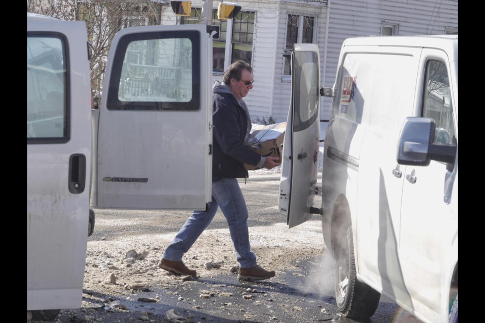 A delivery van and an SUV collided at Church and Wellington East. Michael Purvis/SooToday