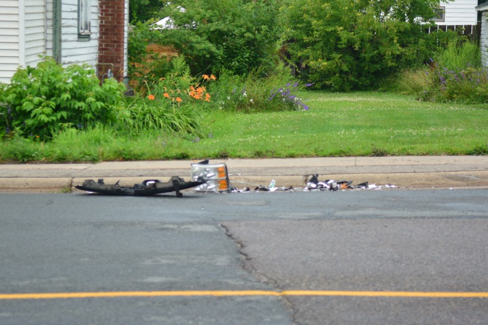 A crash involving multiple vehicles affected traffic near the bottom of the hil on Bruce Street on July 26, 2023.