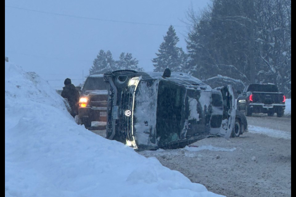 This single-vehicle collision caused minor injuries to the driver, who was treated on scene by paramedics