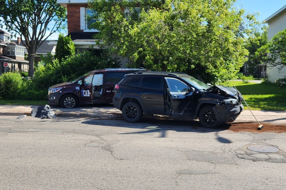 Downtown traffic was affected Friday by a crash at the intersection of Albert Street East and Elgin Street.