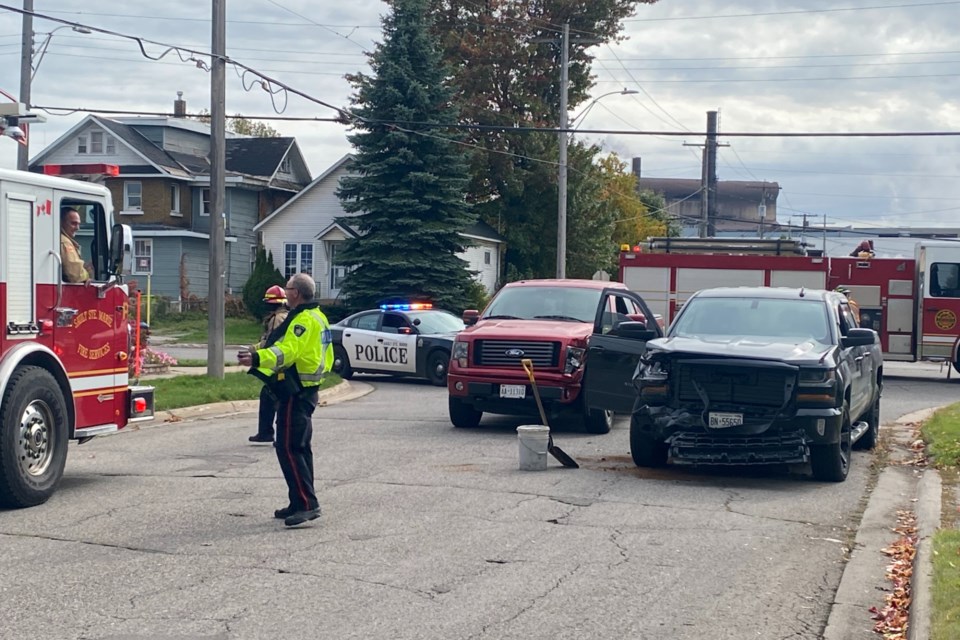 Emergency crews responded to a two-vehicle collision on the corner of 1st Avenue and Douglas Street.