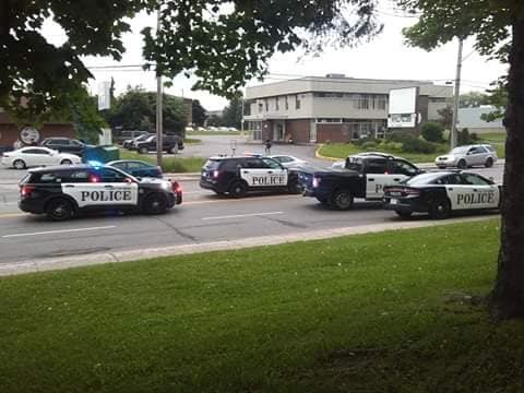 Police presence on McNabb. Photo by Derek Pearce