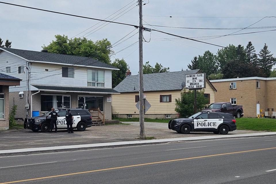 Officers had their guns drawn in the 400 block of Second Line West on Sept. 10, 2023