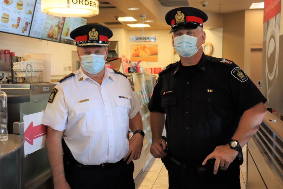 Members of the Sault Ste. Marie Police Service were at Tim Hortons this morning to kick off this year's police week. 