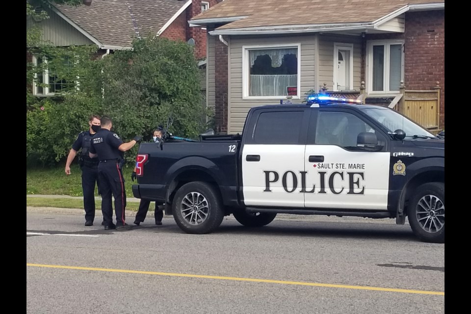 Police presence at the bottom of St. George's hill on Sept. 3, 2021.