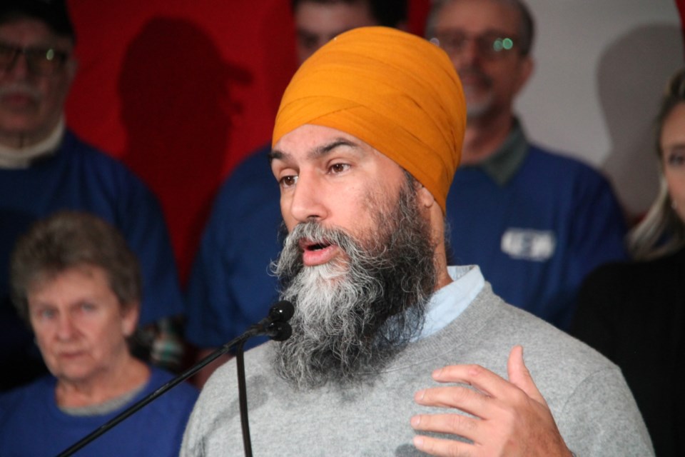 NDP leader Jagmeet Singh in Sault Ste. Marie, Jan. 30, 2025.