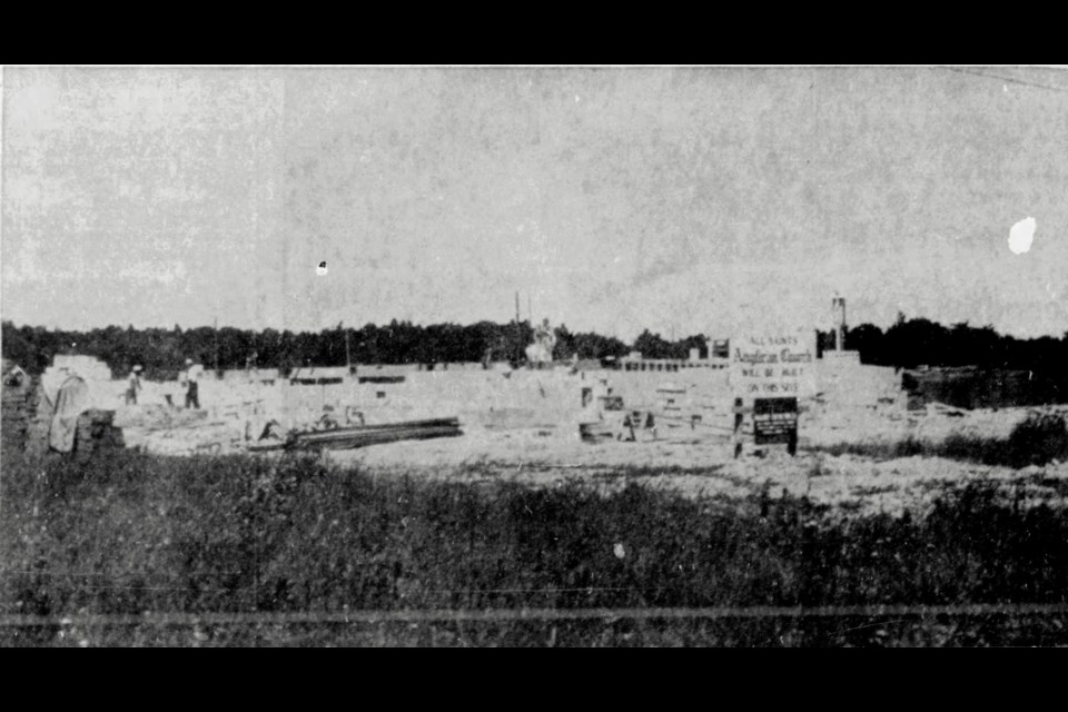 A Sault Star photo from 1959 showing construction of the All Saints’ Anglican Church. 