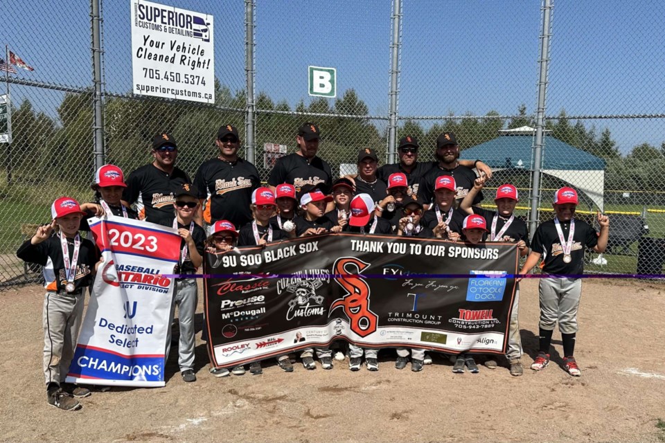 Soo Minor Baseball’s Soo Black Sox 9U team won a 2023 provincial title at Sinclair Yards over the Labour Day Weekend.