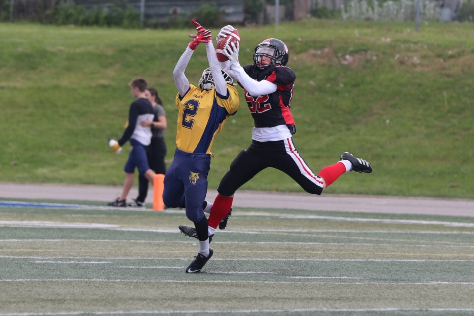 OSFL junior varsity action between the Sault Sabercats and Myers Riders.