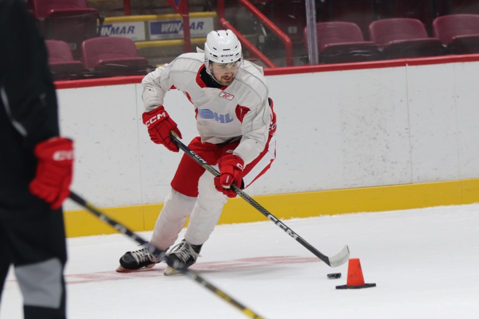 Action from day three of the Soo Greyhounds 2023 training camp at the GFL Memorial Gardens on Aug. 31, 2023.