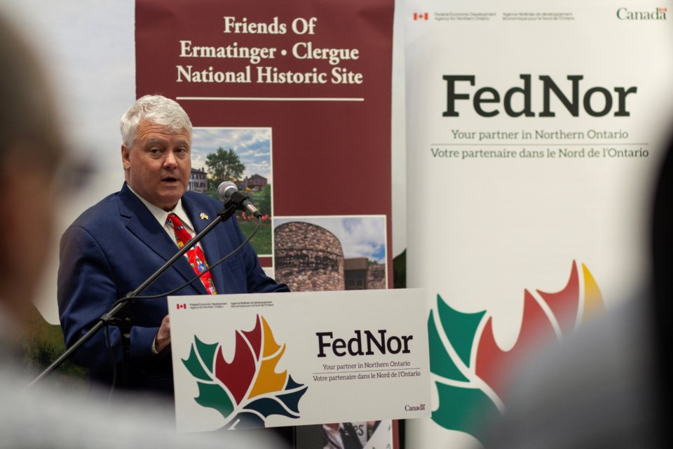 MP Terry Sheehan speaks during a FedNor announcement held Feb. 26 at the Ermatinger Clergue National Historic Site in Sault Ste. Marie.