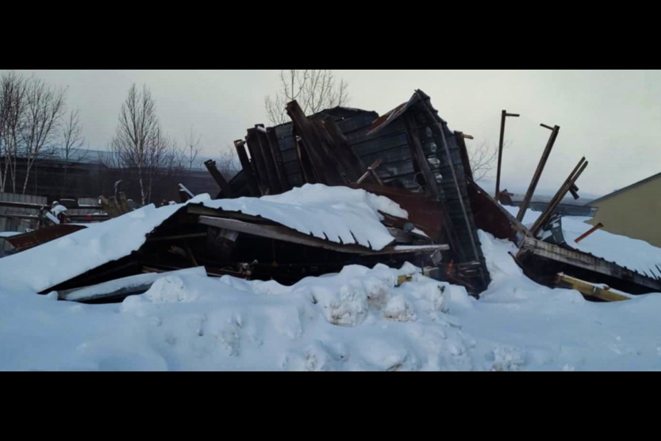 Joe Della-Savia provided this photo of a storage building that collapsed due to snow, although he didn't want to say where it was located