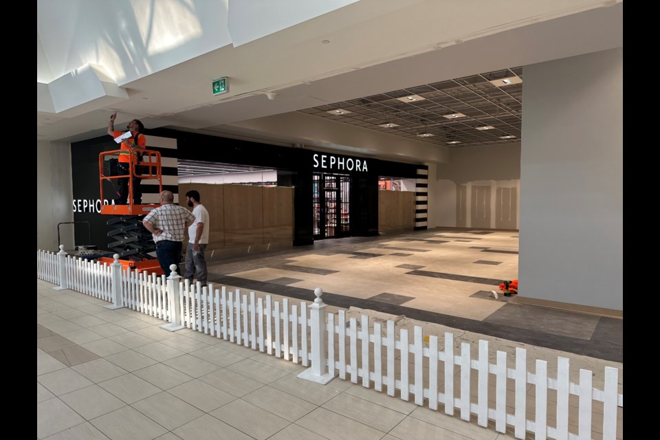 New Sephora store at Station Mall, seen here on Oct. 11, 2024, is close to opening. 