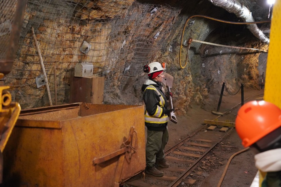 Demy Rodotheatou, senior historical interpreter during a trip into the mine on Feb. 14.