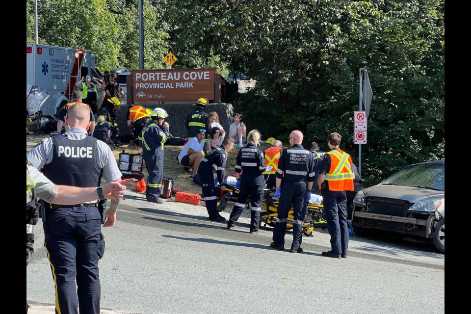 A multi-vehicle crash happened BC Day afternoon at Porteau Cove, at about 4 p.m. 