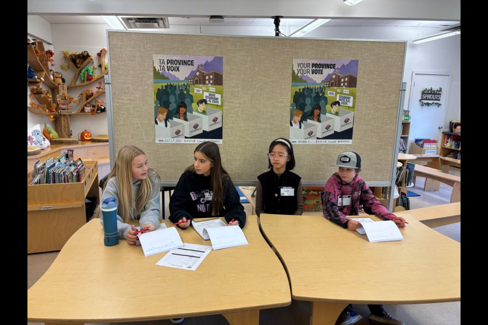 Squamish Elementary School cast ballots in a student vote on Oct. 17.