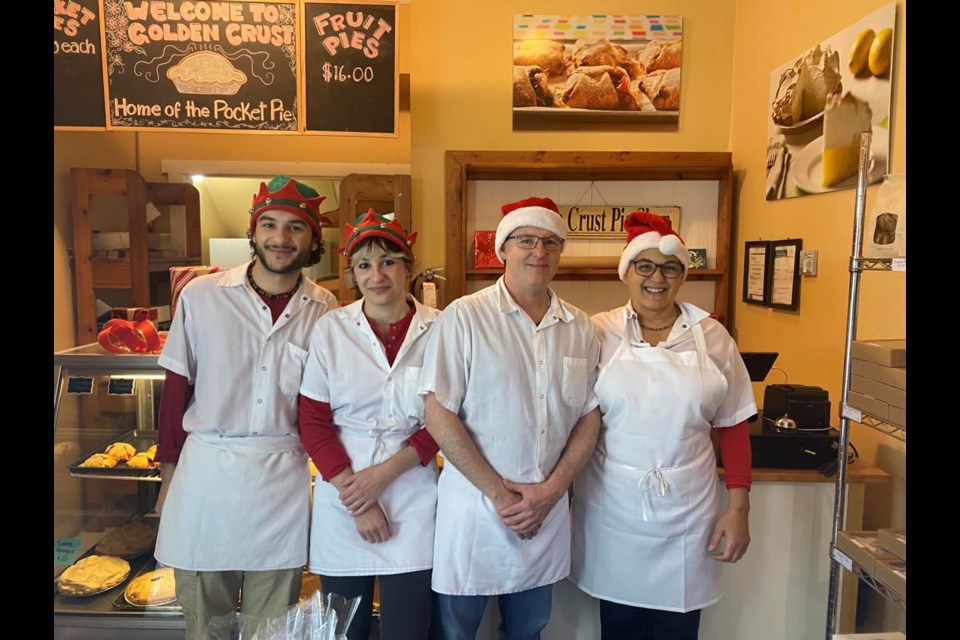 Jaxon, Vanessa, Wade and Patricia Yendall at Golden Crust.