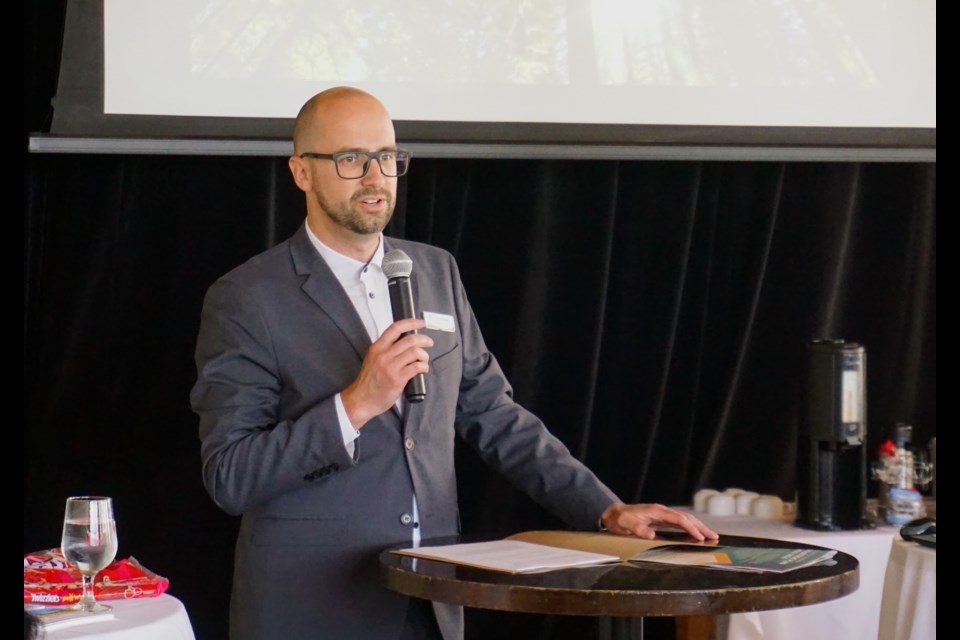 Mayor Armand Hurford addressed community business members about the future of ߣat the annual Mayor’s Luncheon event on Wednesday, June 14, atop the Sea to Sky Gondola.