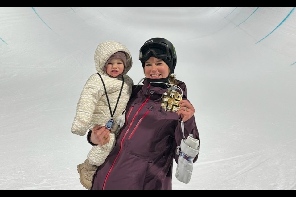 Gold!: Freestyle skier Cassie Sharpe after her win in Aspen, Colo.