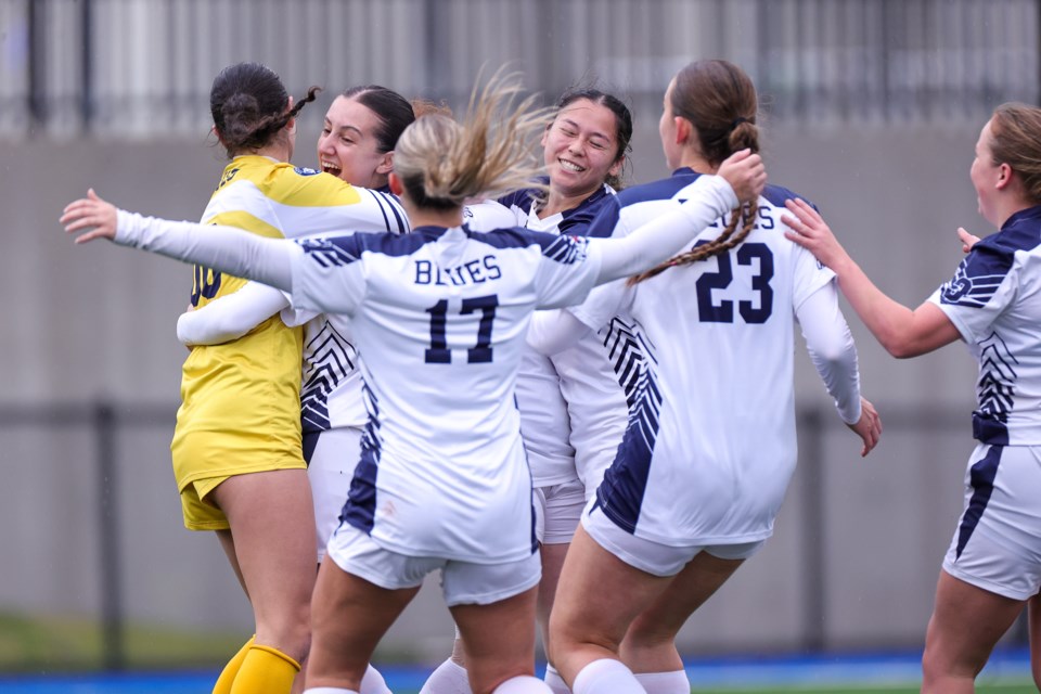 Seneca vs. Capilano in the 2024 CCAA Women's Soccer Championship on Friday, Nov. 8.