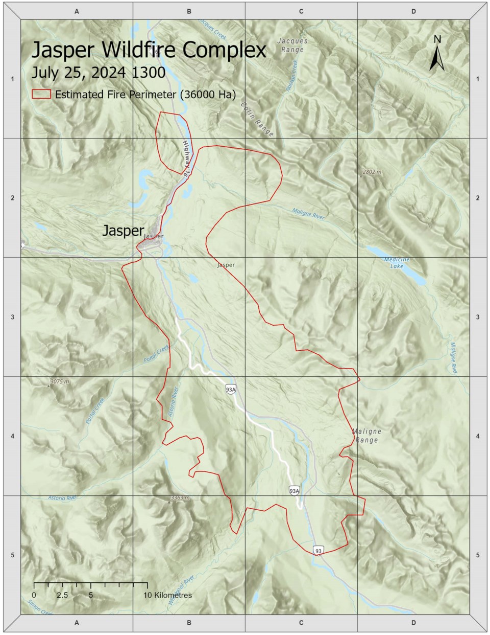 Jasper fire complex now estimated to be 36,000 hectares - Athabasca ...