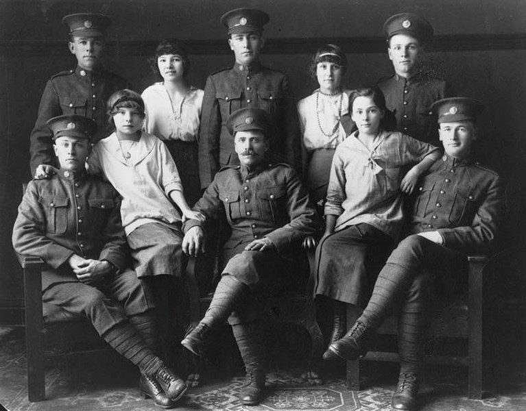 SOLDIERS AND FAMILIES – St. Albert servicemen with family members