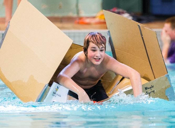 Cardboard boats show Erie students why math matters