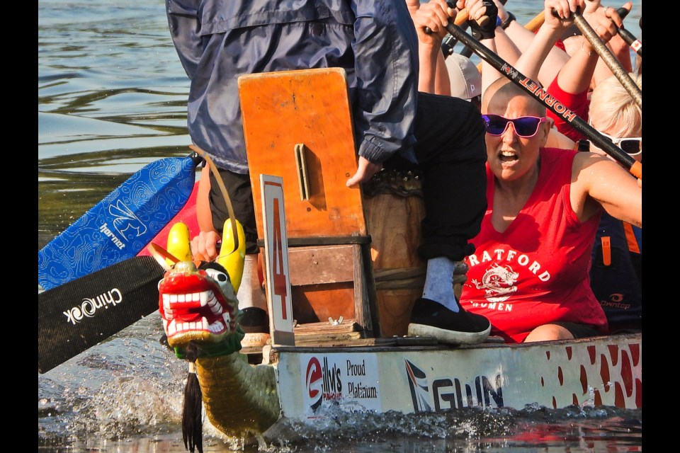 This might be taking Follow the Leader a little too far, but Stratford's women weren't going to be denied. There were plenty of teams enjoying the day September 14 at the 27th annual Rotary Dragon Boat Festival.         