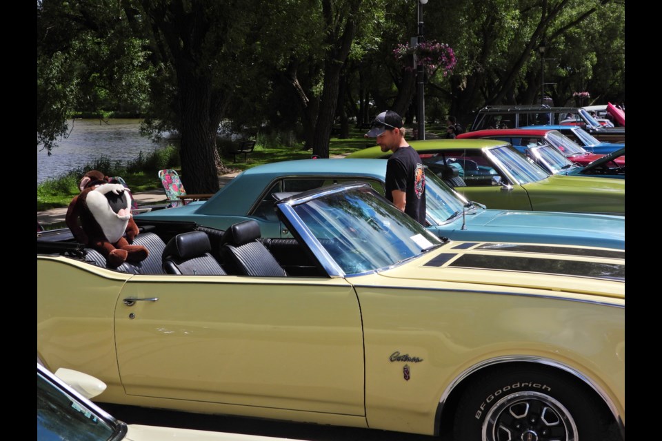 Car enthusiasts showed up for the 2024 Stratford Kinsmen Car Show along the Avon River on June 9. And while there was no Van Halen playing, some people might've been tempted to run with the devil in the back of this 1969 Oldsmobile Cutlass Supreme.         