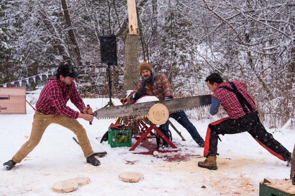 Speed cutting is all about the teamwork. And at Stratford Winterfest this weekend, you can see just how well these guys work together.