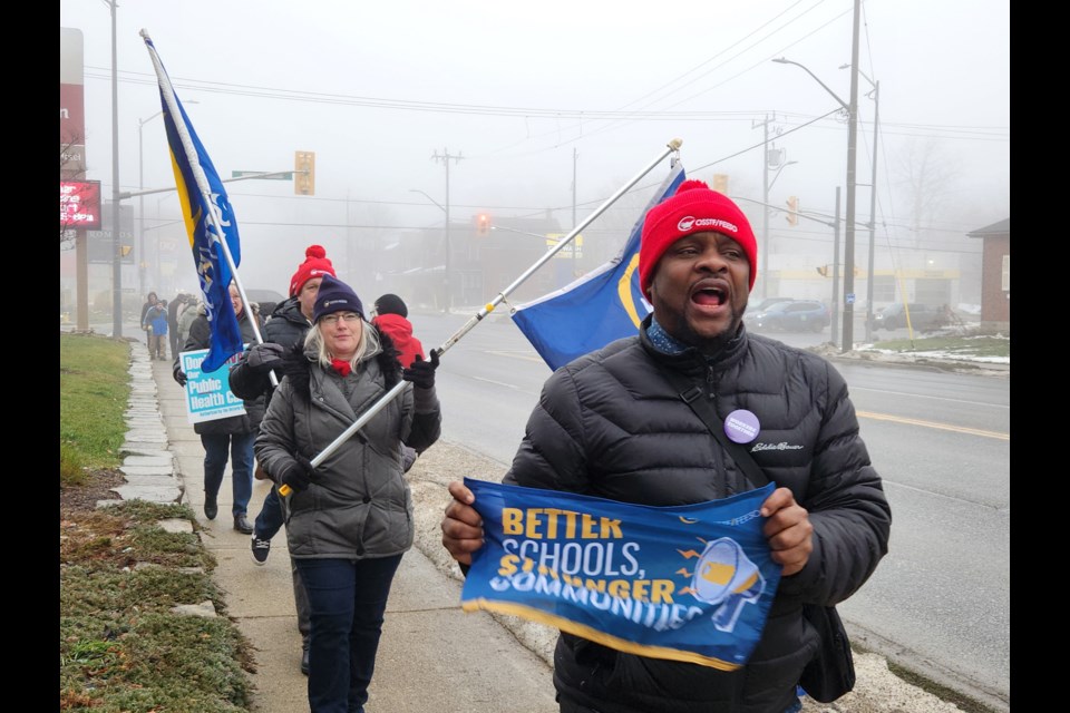 Shouts of Hey Hey Ho Ho, Doug Ford's gotta go, echoed from protesters. 