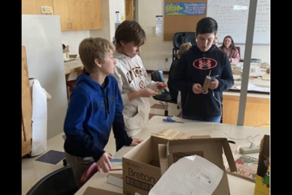 Elma Township PS students Cullen Buchanan, Ethan Smith, Corbin Dietrich.