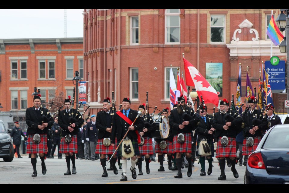 The parade winds through downtown.