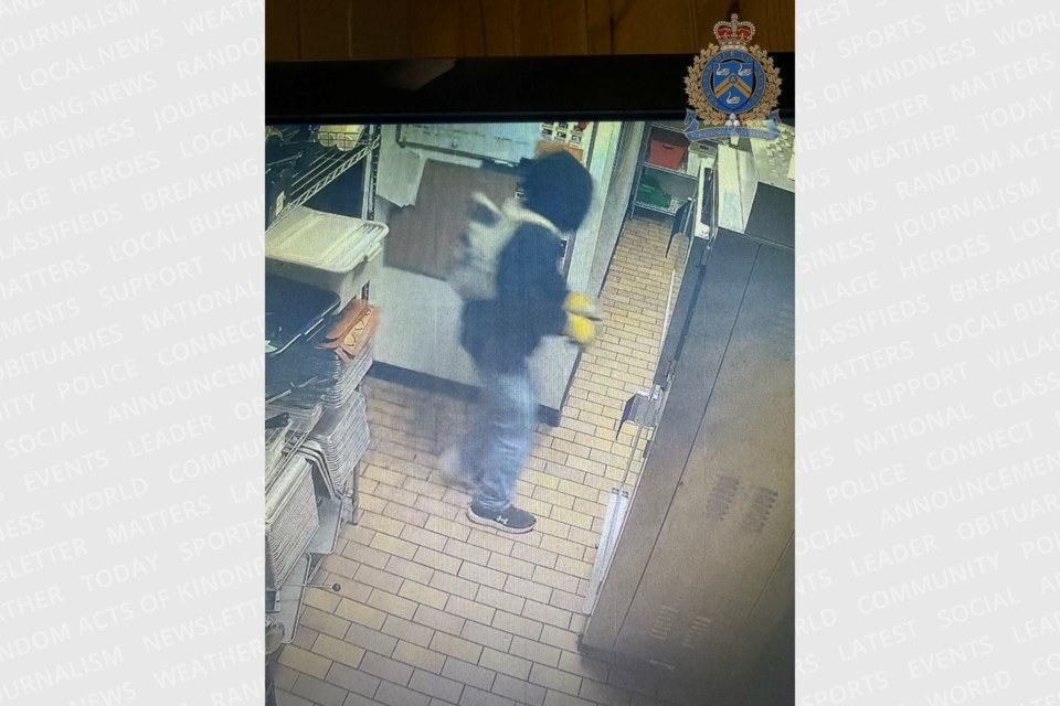 Police are looking for a suspect in connection with a break and enter at a Subway in St. Marys.